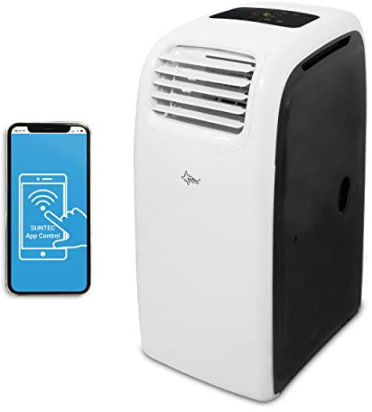 SUNTEC Climatiseur mobile Transform 14.000 Eco R290 APP - Mobile et silencieux avec commande Smart App – Déshumidificateur pour pièces jusqu'à 70 m² - Refroidissement et chauffage mobiles à la maison
