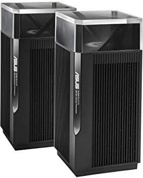 ASUS ZenWiFi Pro ET12 AXE11000 Tri-Band WiFi 6E Mesh System (Paquete de 2), Cobertura de hasta 6000 pies Cuadrados, Seguridad de Red sin suscripción, Controles parentales avanzados, protección