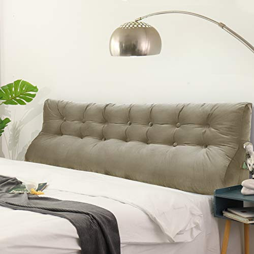 Johnear Rückenkissen Lesekissen Bett Hohe Kopfteil,Sofa Rückenlehnen Kissen Groß Dreieck zweireihiges keilkissen Lendenkissen Bücherkissen Samt Rückenpolster