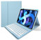 kaitesi Keyboard Case Compatible with iPad Mini A17 Pro/iPad Mini 6th Generation Detachable Round Key Color Keyboard Cover with Pencil Charging Holder (Blue)