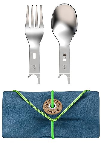 Opinel - Accessoires Picnic + - avec 2 Inserts Fourchette et Cuillère et Étui-Serviette Microfibre - Idéal Pique-Nique, Camping, Voyage - Fabrication Française