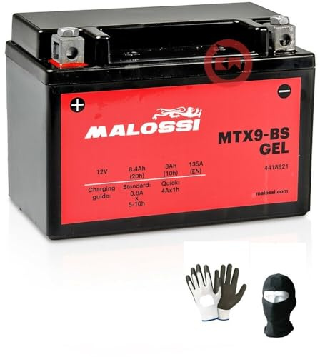 COMPATIBILE CON YAMAHA YP R X-MAX (SG221/SG224) 250 dal 2010 al 2012 BATTERIA IN GEL MALOSSI MTX9-BS GIA' PRONTA ALL’USO ATTIVA BATTERIE 8,4 AH AMPERE 12 VOLT SENZA MANUTENZIONE