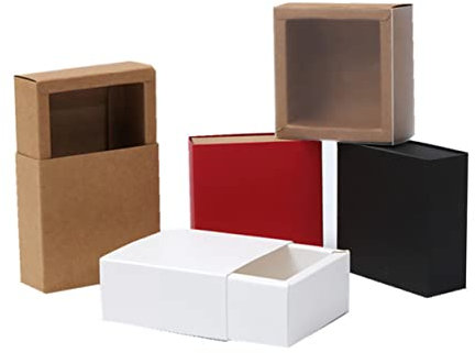 COHEALI Kraftpapierboxen Mit Schublade 20 Verpackungsboxen Für Handgemachte Seife Dufttee Süßigkeiten Hochzeits- Und Geburtstagsgeschenke Schwarz 10 6 X 8 6 X 4 Cm