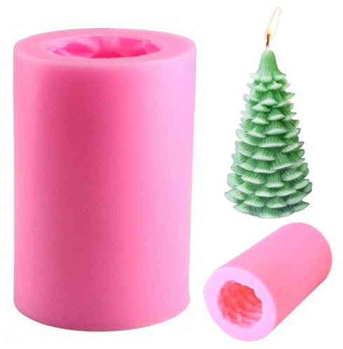 Weihnachtsbaum Seifenform Christmas Tree Candle Molds Weihnachtsbaum Kerzenformen Weihnachten 3D Kerzenform Christmas Party Mold Kerze Silikonform für Seifen Kerzen Kuchen Schokolade DIY Zubehör