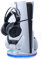 Wigearss Support Vertical pour PS5 Slim, Station de Charge Rapide pour Deux Manettes avec Crochet Casque et Lumière LED, Compatible avec la Console PS5 Slim DE/UHD(Pas pour PS5/Pro)