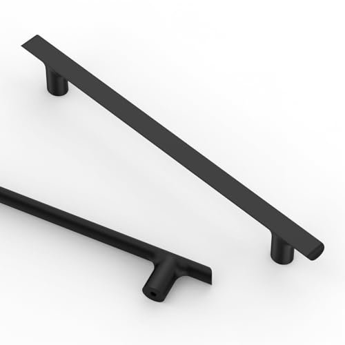 9BUILD 10 Pack 192MM Matte Black Kitchen Cupboard Handles - Zinc Alloy-Suitable for Cupboards, Wardrobes, Drawers, Doors & Cabinets-UK0046