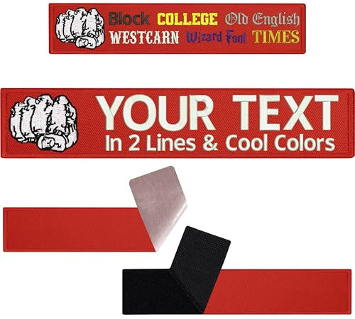 Patch personnalisé avec fermeture Velcro | Patch velcro THEFaustMA personnalisé | Écusson avec velcro | Badges nominatifs personnalisés | Patch Velcro à personnaliser soi-même | 125 x 25 mm