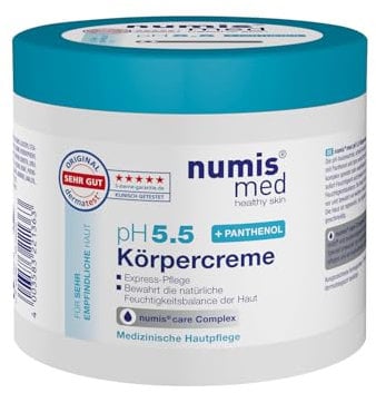 numis med Panthenol Creme für empfindliche Haut 400 ml - Körpercreme pH 5.5 Made in Germany - Hautcreme ohne Silikone, Parabene & mikroplastikfrei - Pflegecreme, Pantenolcreme gegen trockene Haut