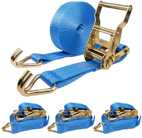 4 Stück Spanngurte mit Ratsche und Haken - 6m 2000kg 35mm - Zurrgurte -TÜV G/S Zertifizierte Ratschengurte Nach DIN EN 12195-2 - KODIAK STRAPS