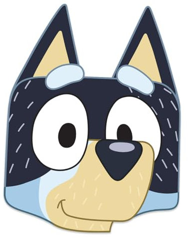 STAR CUTOUTS SM480 Bandit Cardboard Face Mask - Ideal for Bluey Theme, Parties, Birthdays & Bluey Room Decorations, Baby Showers & Events