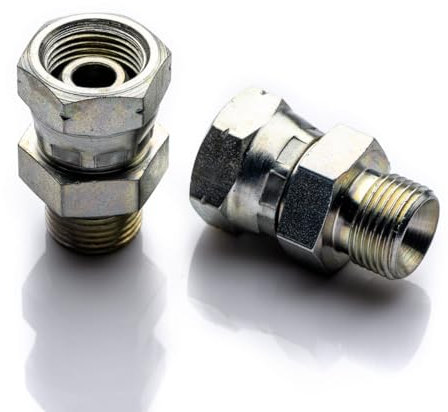 POLBERIS Réduction 3/8'' - 1/2'' BSP G Rp vissée, acier automatique galvanisé, mamelon, raccord fileté, filetage intérieur/extérieur, femelle/mâle, cône 60 degrés, filetage en pouces