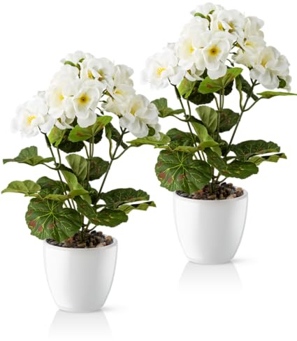 PASCH konstgjorda blommor (pelargon (vit))