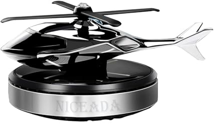 NICEADA Air Freshener | Solar Energy Rotating Aromatherapy Helicopter Diffuser | Interior Decoration Accessories Diffuser for Car and Home | Silver