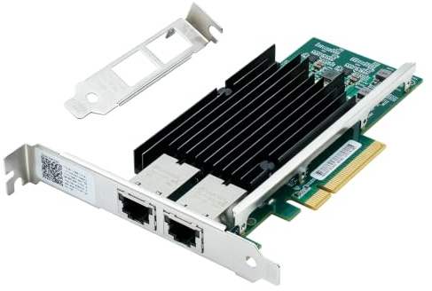 SODOLA Tarjeta de red de doble puerto RJ45 de 10 GB con controlador X540