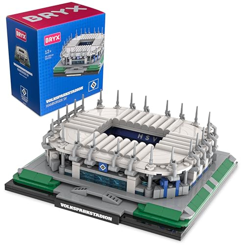 BRYX Volksparkstadion Hamburger SV Klemmbausteine Set – Lizenziertes Fußballstadion Modell, HSV Bausatz für Erwachsene & Jugendliche ab 12 Jahren, Geschenk für Fans (806 Teile)