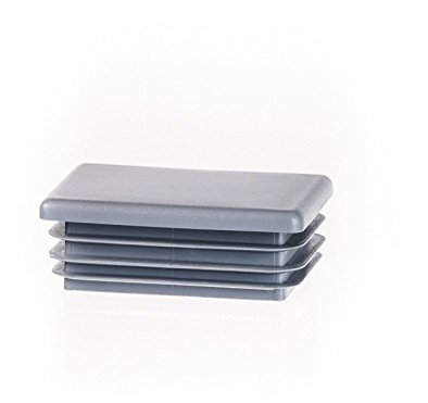 EMFA Tapones para Tubos Rectangulares 40x20 mm Gris – Tapón de Plástico para Muebles – Terminación para Estructuras Metálicas – 10 Piezas – 4x2 cm