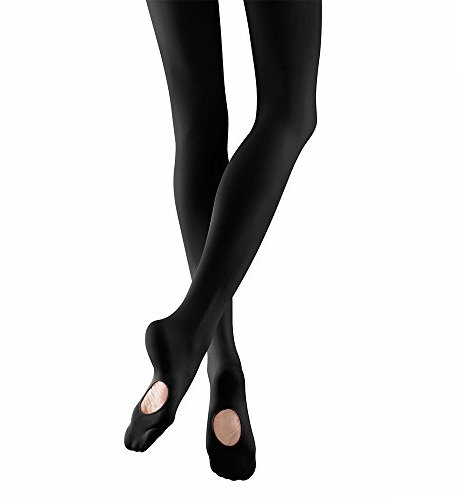 Bezioner Collants de Danse pour les Filles Femmes pour Ballet Yoga Gymnastique Convertible, 1 Paire Noire, L(Au dessus de 140cm)