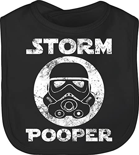Baby Lätzchen - Sprüche - Storm Pooper Vintage - Unisize - Schwarz - witzige geschenke zur geburt lustige babysachen spruch poop kinderlatz babykleidung witzig