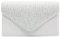wocharm Womens Ladies Satin Diamante Clutch Bag Envelope Handbag Evening Bridal Bag Wedding Fashion Prom Vintage Shoulder Bags(White)