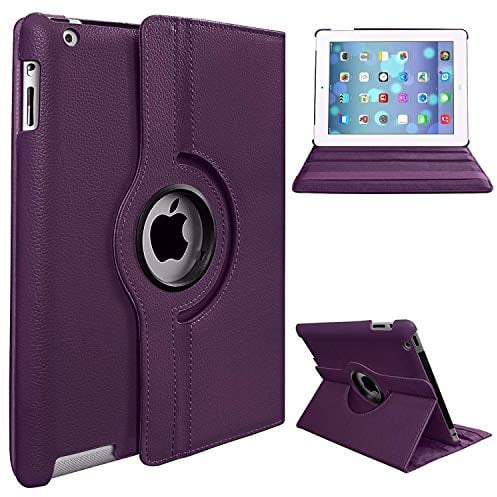 World biz Leather Rotate 360 Stand Case For iPad Air 3 2019 3rd generation and iPad Pro 10.5 2017, Cover with Auto Wake/Sleep A1701/A1709 (Purple)