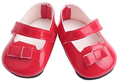 Uteruik Puppenschuhe, Leder, Rot, für 46 cm, 1 Paar