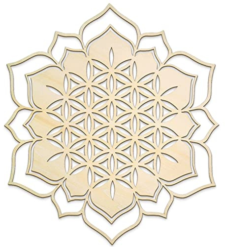 Blume des Lebens Lotus 30,5 cm Samen des Lebens Home Decor Holz Wandkunst Heilige Geometrie Kunst Skulptur Wanddekorationen Chakra Banner Kristall Gitter