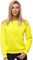 OZONEE Damen Sweatshirt Pullover Langarm Farbvarianten Oversized Langarmshirt Pulli ohne Kapuze Baumwolle Baumwollmischung Classic Basic Rundhals-Ausschnitt Sport JS/W01 GELB-NEON M
