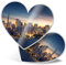 2 x Herz Aufkleber 7,5 cm – New York City Skyline Landschaft Fun Aufkleber für Laptops, Tablets, Gepäck, Scrapbooking, Kühlschrank, 2 Stück
