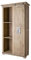 Massivmoebel24.de | Railway Schrank aus Massivholz #315 | aus Mangoholz - Whitewash, lackiert | 100x50x190 cm | + Schiebetür + 6 Fächer | Aufbewahrungsschrank Flurschrank