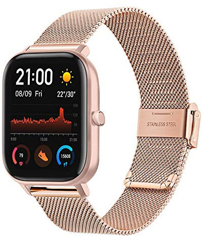 TRUMiRR Kompatibel mit Amazfit GTS/GTS 2/GTS 3 Armband, Mesh Gewebt Edelstahl Uhrenarmband Quick Release Armband Business Ersatzband für Amazfit GTS/GTS 2 Mini/GTS 2e,Amazfit Bip/Bip S/Bip U Pro