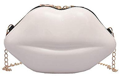 Umhängetasche Damen Clutch Lippen Frauen Luxus Pu Kleine Handtasche Einfarbige Umhängetaschen Damen Taschen Clutch Umhängetasche Geldbörse Weiß