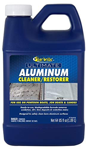 STAR BRITE Ultimate Aluminum Cleaner & Restorer - Aluminum Boat Cleaner - Perfect for Pontoon Boats, Jon Boats & Canoes (NO SPRAYER) - 64 OZ (087762)