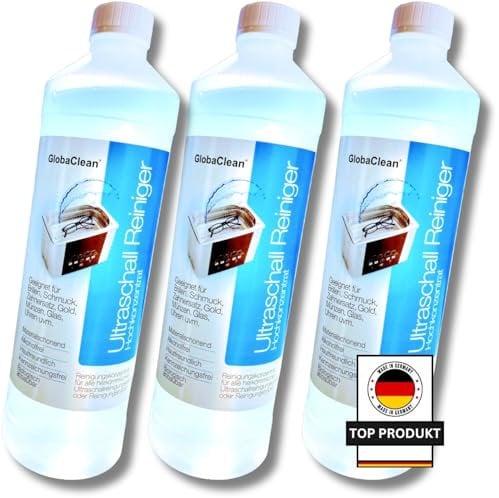GlobaClean Ultraschallreiniger Konzentrat - Ultraschall Reinigungsmittel für Brillen, Schmuck, Zahnersatz, Werkstatt - Ultrasonic Cleaner