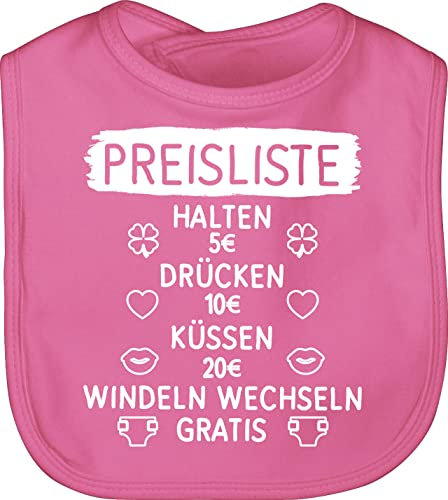 Shirtracer Baby Lätzchen - Sprüche - Preisliste mit Symbolen - weiß - Unisize - Pink - lustige babysachen spruch schlabberlatz babykleidung lustig spruche sabberlatz geschenke zur geburt sprüchen