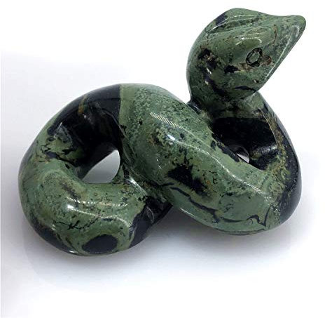Anlingem AL-KJS Dekofigur aus natürlichem Kambaba-Jaspis, handgeschnitzt, Heilkristall, Tierstatue, Skulptur, Heimdekoration, 5,1 cm