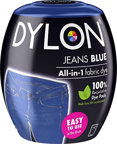 Washing Machine Fabric & Clothes Dye Pod - Jeans Navy Blue Colour Paint 350g for Soft Furnishings