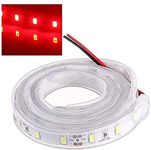 ONPIRA LED Streifen 12V Wasserdicht mit Kabel Selbstklebend 5050 SMD Auswahlmöglichkeit 10-100cm und 7 Farben (Rot, 90cm)
