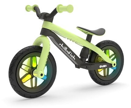 Chillafish Unisex-Jugendliche BMXie Glow-Red, Pistazie, Avec roues lumineuses