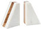Main + Mesa Marmor Geometrische Buchstützen mit Holzeinlage weiÃŸ 2er Set