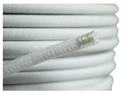 KALEMBAL Sandow élastique Blanc Professionnel 9mm (Rouleau de 25 mètres) - Anti-UV - Très résistant