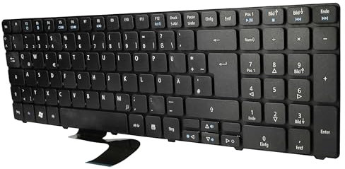 vhbw Tastatur Keyboard QWERTZ kompatibel mit Acer Aspire 7745G, 7745ZG, 7745Z, 7750G, 8935, 8935G, 8940 Notebook - Schwarz, mit Nummernblock