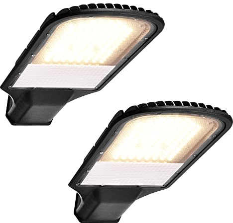 Maxkomfort LED Straßenlampe Straßenleuchte 2er Pack Straßenlaterne Straßenbeleuchtung Parkplatzbeleuchtung Hochleuchte 150W 4000K neutralweiß IP65 13500lm
