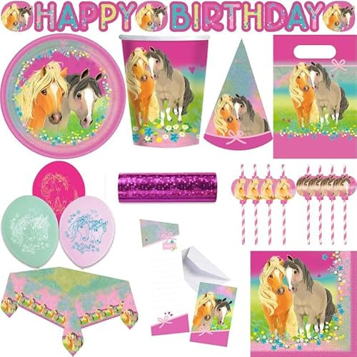 Playflip Pferde Partyset zum Kindergeburtstag Deko Party Pretty Pony