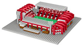 FOCO Officially Licensed Nottingham Forest FC The City Ground 3D Bricks Mini BRXLZ Football Stadium Construction Set - Premier League Model - 835 Pieces - Ages 12+ - Sports Merchandise