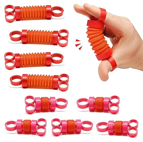 Finger Poppers Pop It Fidget Toy - Pack of 10 Fidget Tubes for ADHD, Anxiety, Sensory Toy Party Favor - Finger Exercise Muscle Building Popping Pipes - Pop Tubes Mini Fidget Toys for Adults and Kids