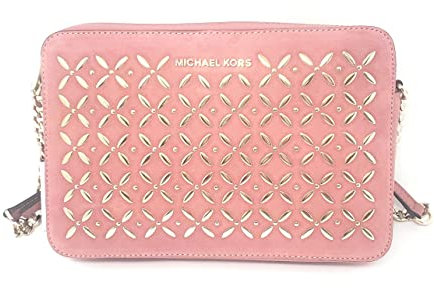 Michael Kors Jet Set Gro e verzierte Leder-Umh ngetasche, Ros /Gold, Rosa, Rosa