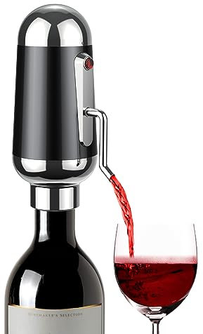 Aérateur de vin ADWSET - Décanteur de vin électrique amélioré - Bec verseur pour les amateurs de débutants (noir)