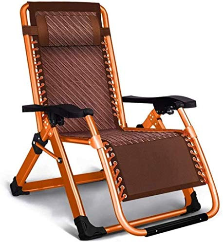 Stuhl Sonnenliege faltbar, Schwerelosigkeit, Liegestuhl, wasserdicht, Chaiselongue, Liegestühle, Metall für Garten, Terrasse, Möbel, Büro im Freien, Braun, H079ZJ (Farbe: Braun), Farbe: Gelb