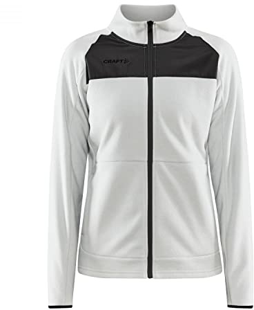 Craft ADV EXPLORE FLEECE MIDLAYER | Fleecejacke Damen XL | Ash-Granit | Gebürstetes Fleece | Mit Daumenloch | Reißverschlusstaschen | Quick Dry Jacke Damen | Outdoor Fleecejacken für Damen