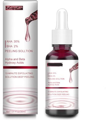 AHA 30% + BHA 2% Peeling-Lösungen, AHA 30% + BHA 2% Fruchtsäure-Essenz-Flüssigkeit, Salicylsäure Flüssiges Peeling, natürliches Fruchtsäureessenz Flüssige Gesichtspflegeessenz (1pc)
